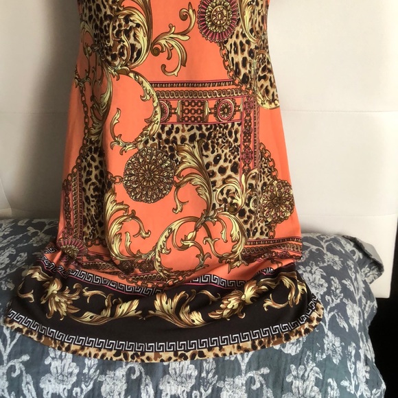 Cache Sleeveless AnimalPrint chain medallion Dress - Picture 3 of 7